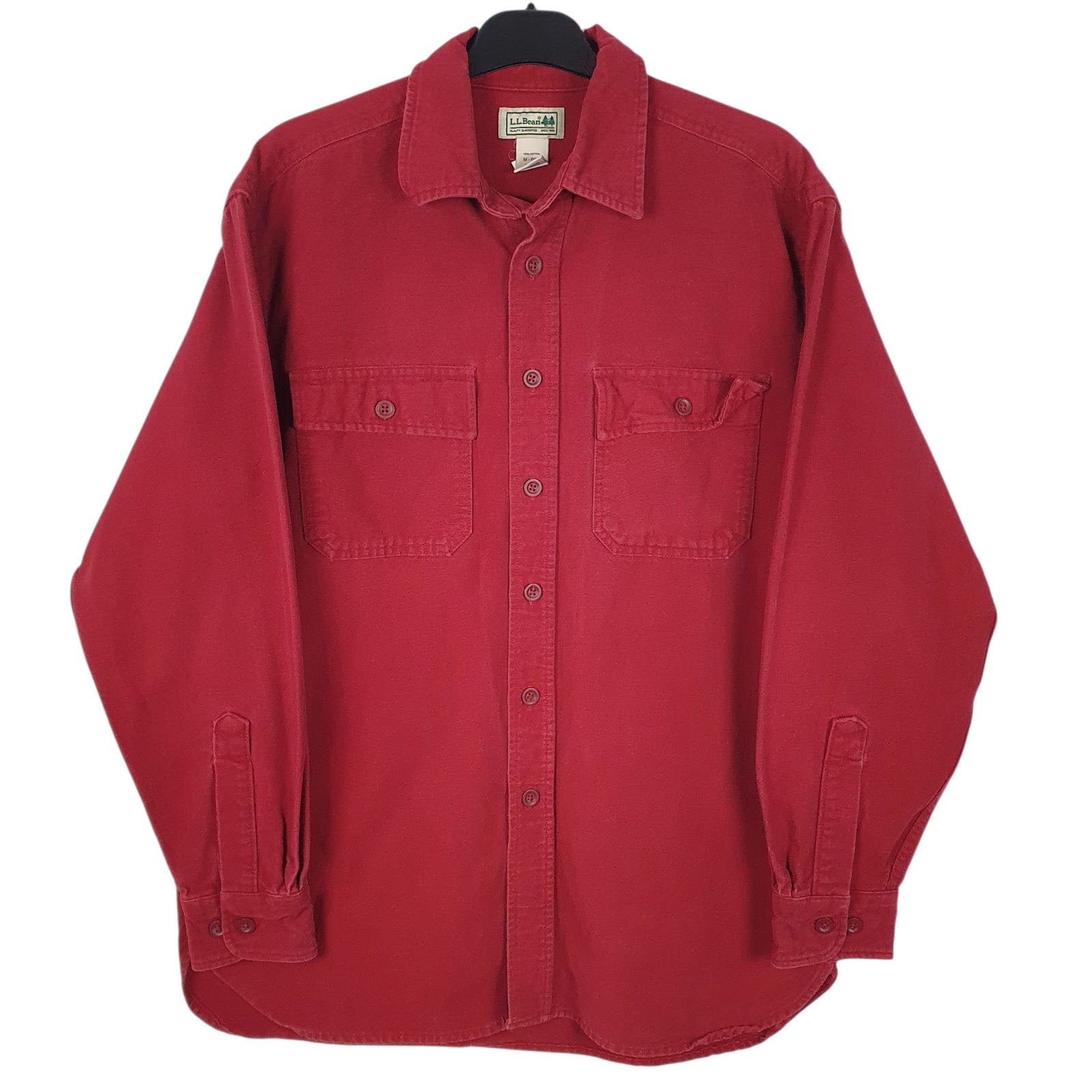 Mens Red L.L.Bean Chamois Long Sleeve Shirt