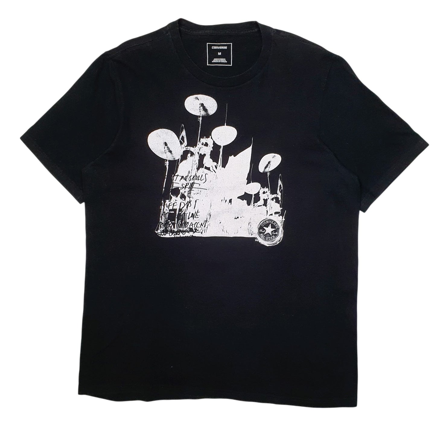 Mens Black Converse Music Band Short Sleeve T Shirt