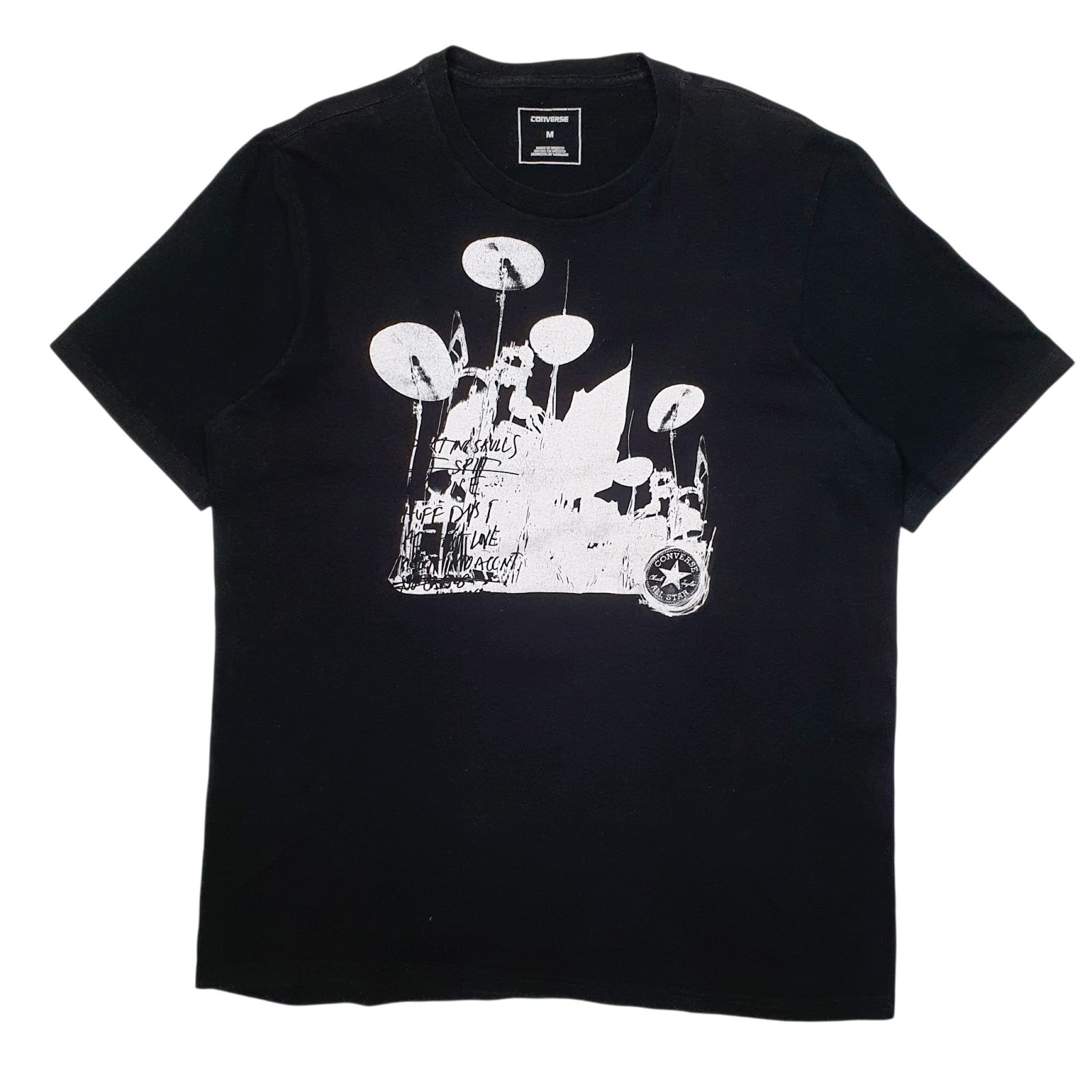 Mens Black Converse Music Band Short Sleeve T Shirt
