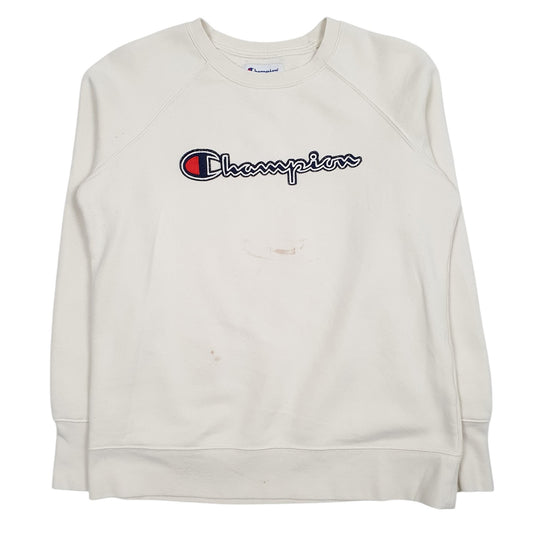 Mens Cream Champion  Crewneck Jumper