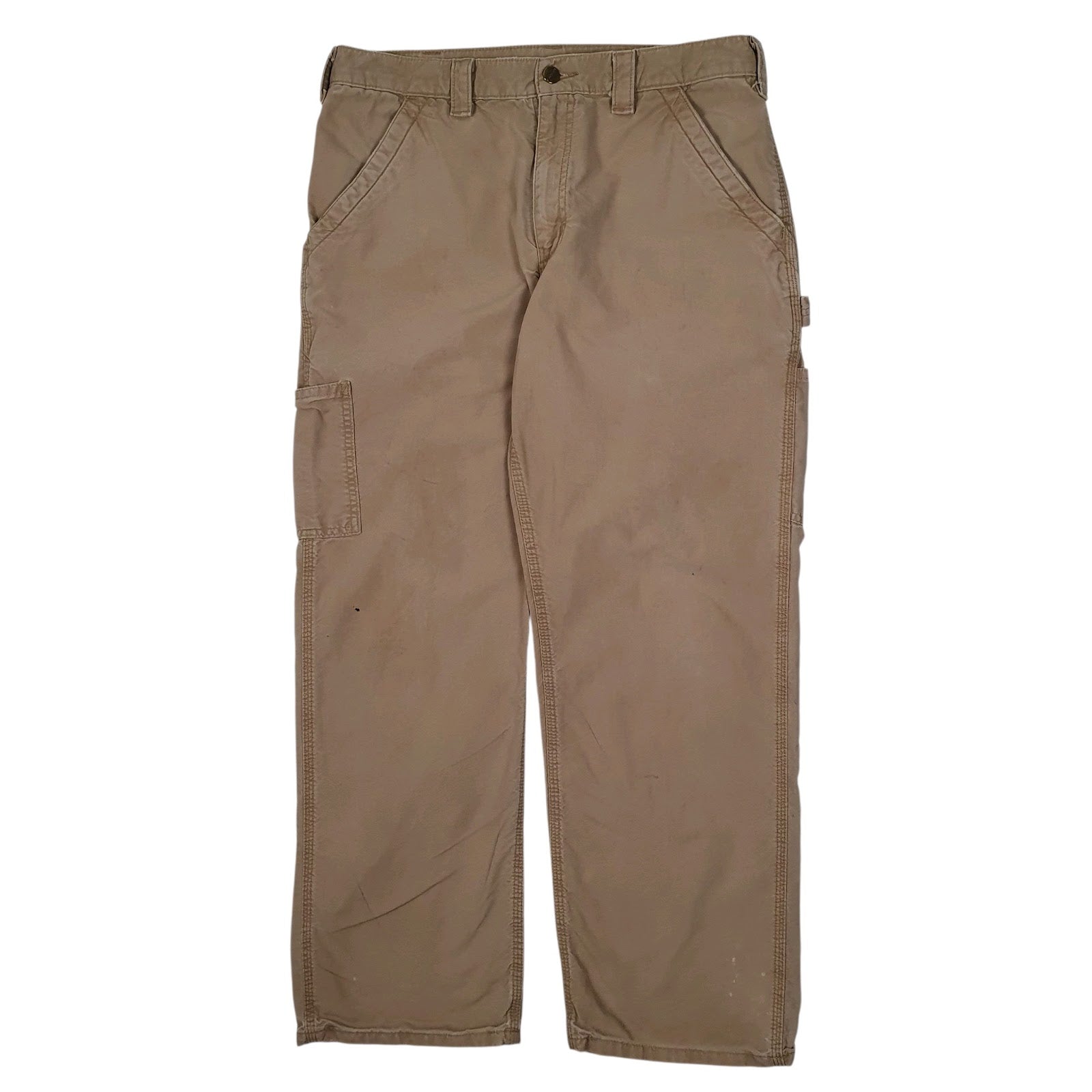 Mens Beige Carhartt B151 Carpenter Trousers