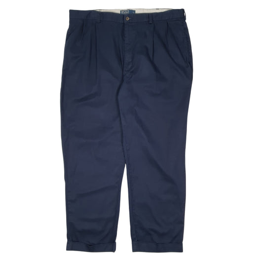 Mens Navy Polo Ralph Lauren Hammond Pant Double Pleated Chino Trousers
