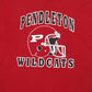 Mens Red Jerzees Pendleton Wildcats  T Shirt