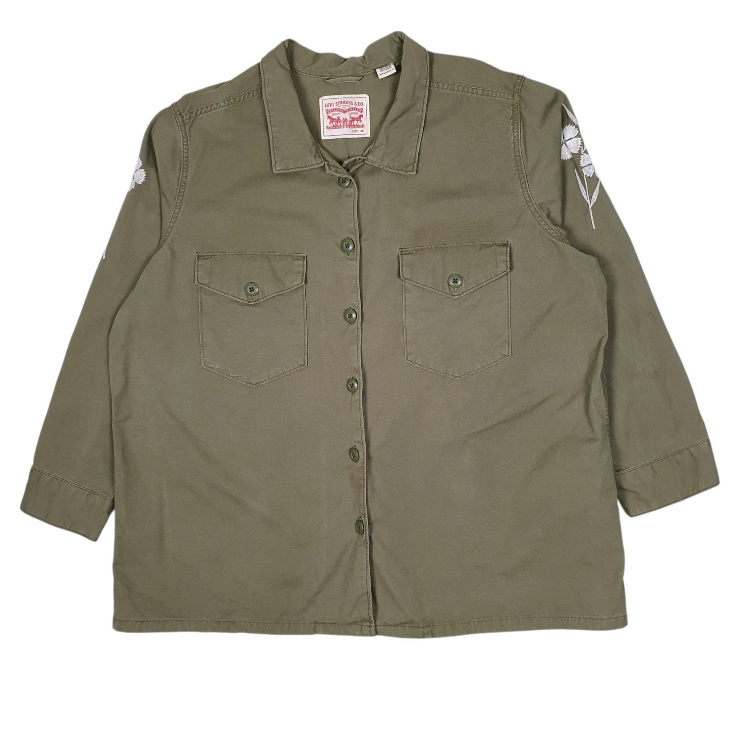 Womens Green Levis Chore Windbreaker  Coat