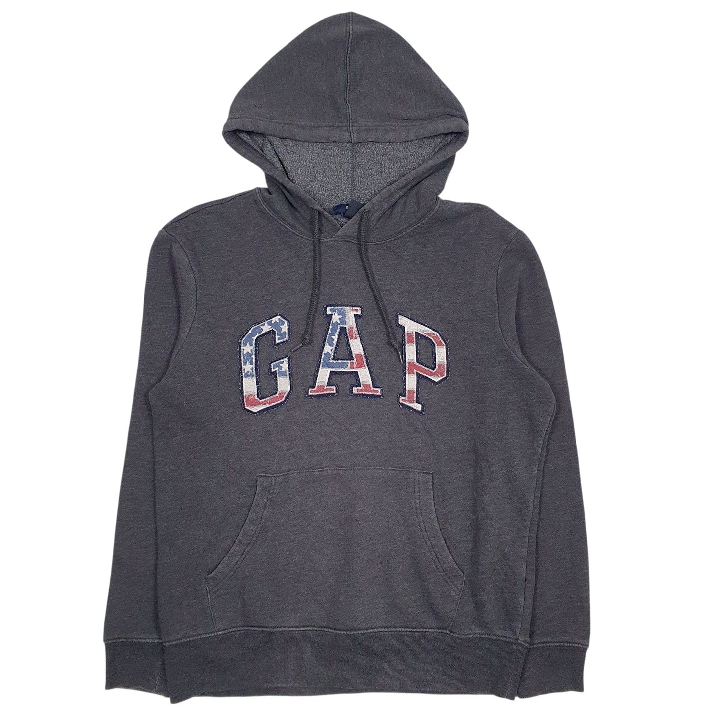 Mens Grey Gap Spellout Hoodie Jumper
