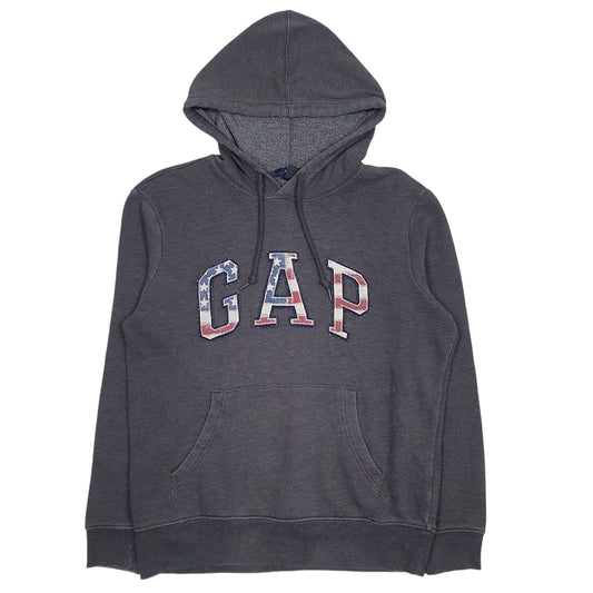 Mens Grey Gap Spellout Hoodie Jumper