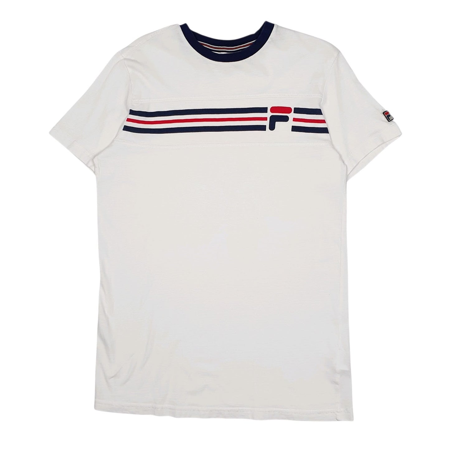 Mens White Fila  Short Sleeve T Shirt