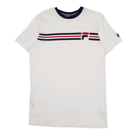 Mens White Fila  Short Sleeve T Shirt