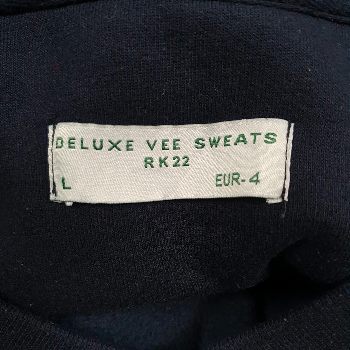 Mens Navy Deluxe Vee Sweats Vintage Graphic V Neck Jumper