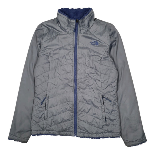 Womens Grey The North Face Reversible Fleece Crewneck Coat