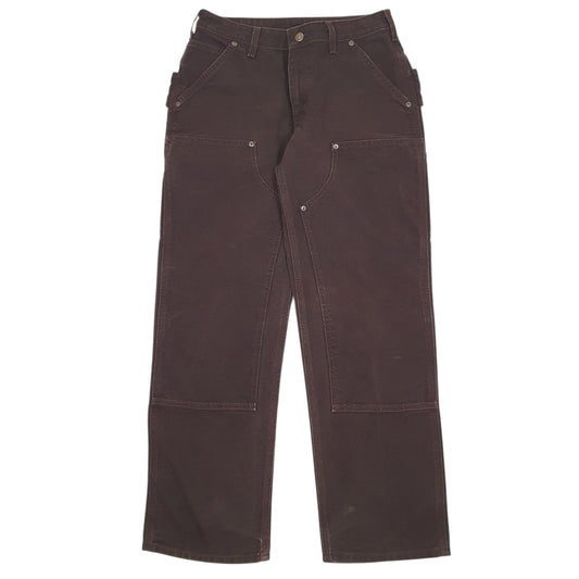 Womens Brown Carhartt WB136 DKB Double Knee Carpenter Trousers
