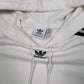 Womens White Adidas Crop Top Hoodie Jumper