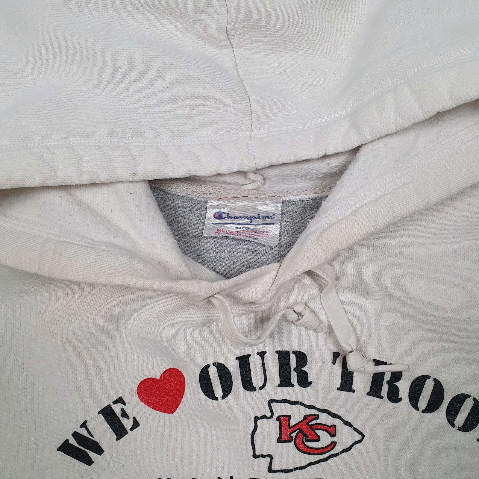 Womens White Champion Kansas City Chiefs Hoodie Jumper
