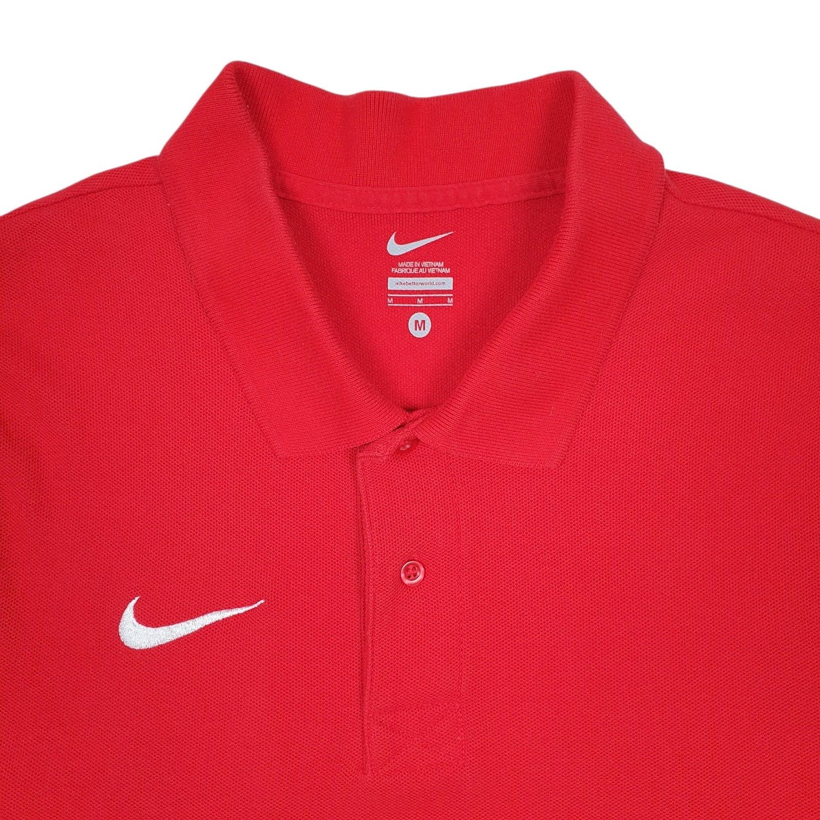 Mens Red Nike  Hoodie Polo Shirt
