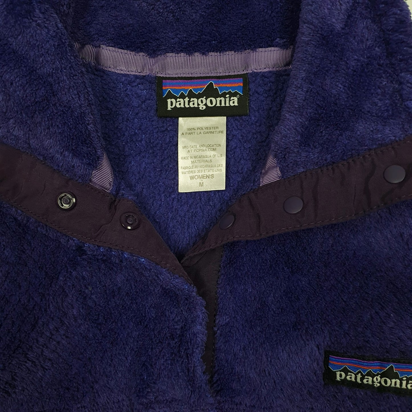 Womens Purple Patagonia Snap T Fluffy Quarter Zip Jumper