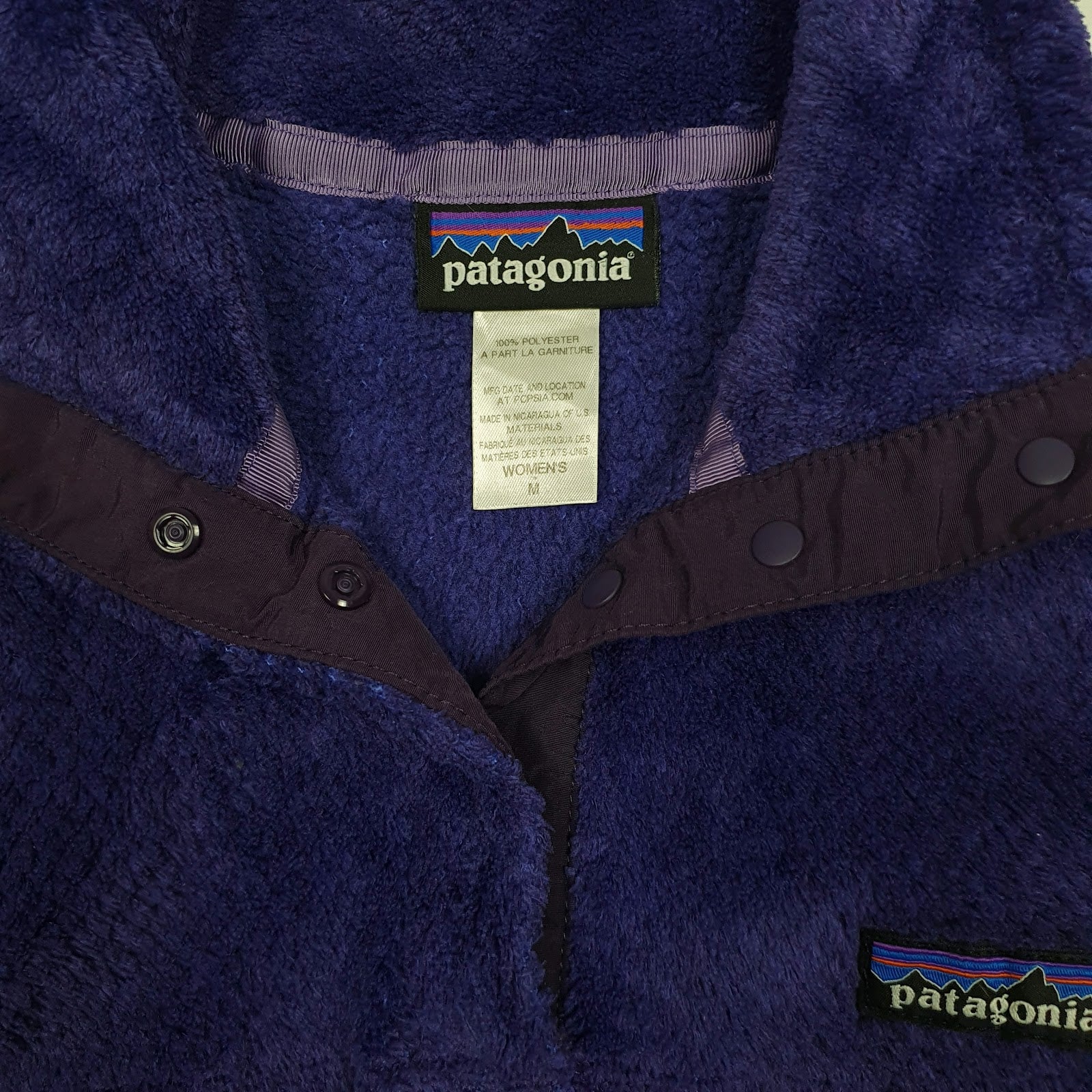 Womens Purple Patagonia Snap T Fluffy Quarter Zip Jumper