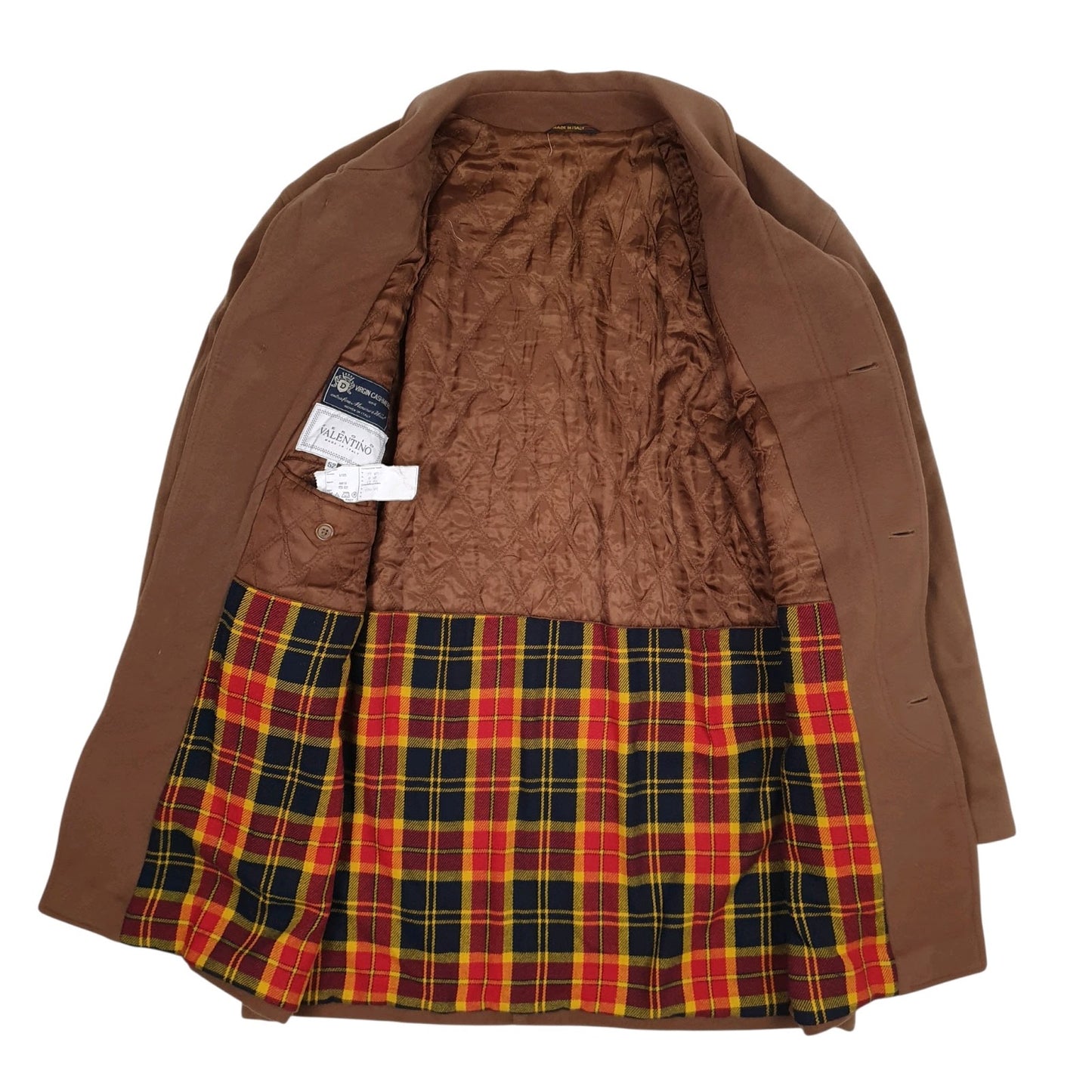 Mens Brown Valentino Cashmere Longline  Coat