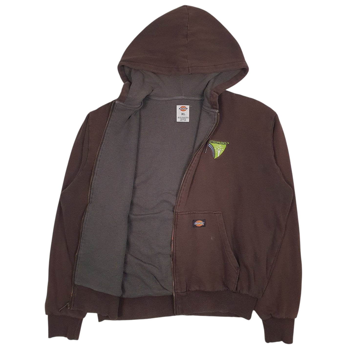 Mens Brown Dickies Workwear Padded Metro Parks Full Zip Jumper
