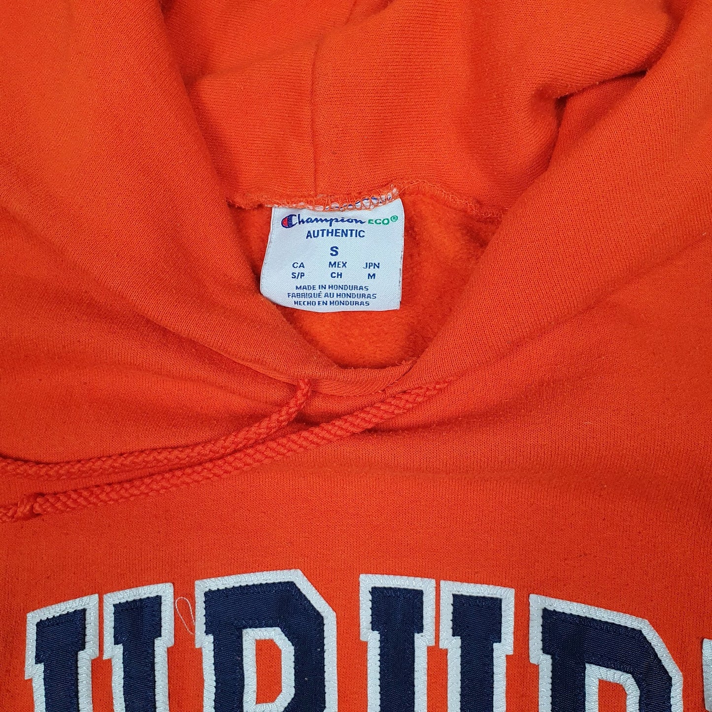 Mens Orange Champion Auburn College Hoodie Jumper