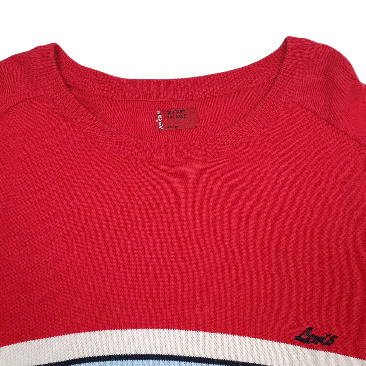 Mens Red Levis Lightweight Crewneck Jumper