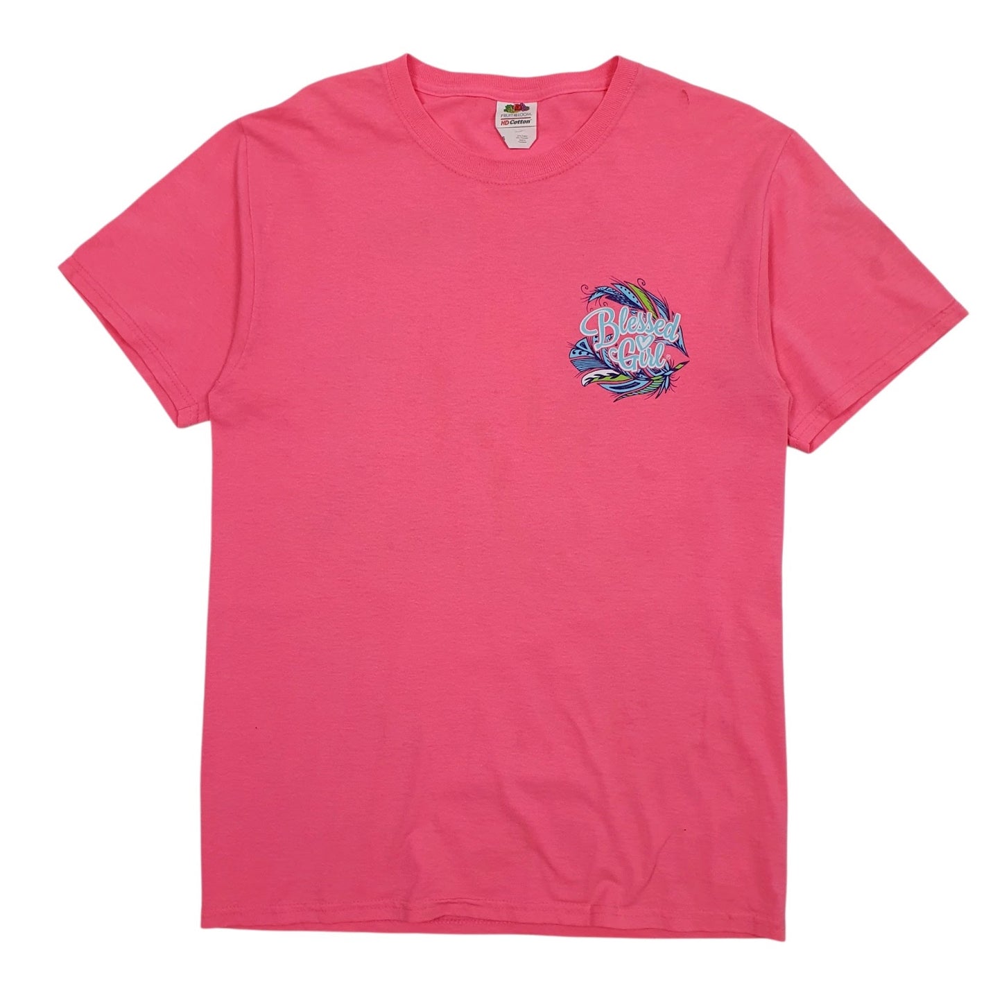 Mens Pink Fruit Of The Loom Blessed Girls Short Sleeve T Shirt