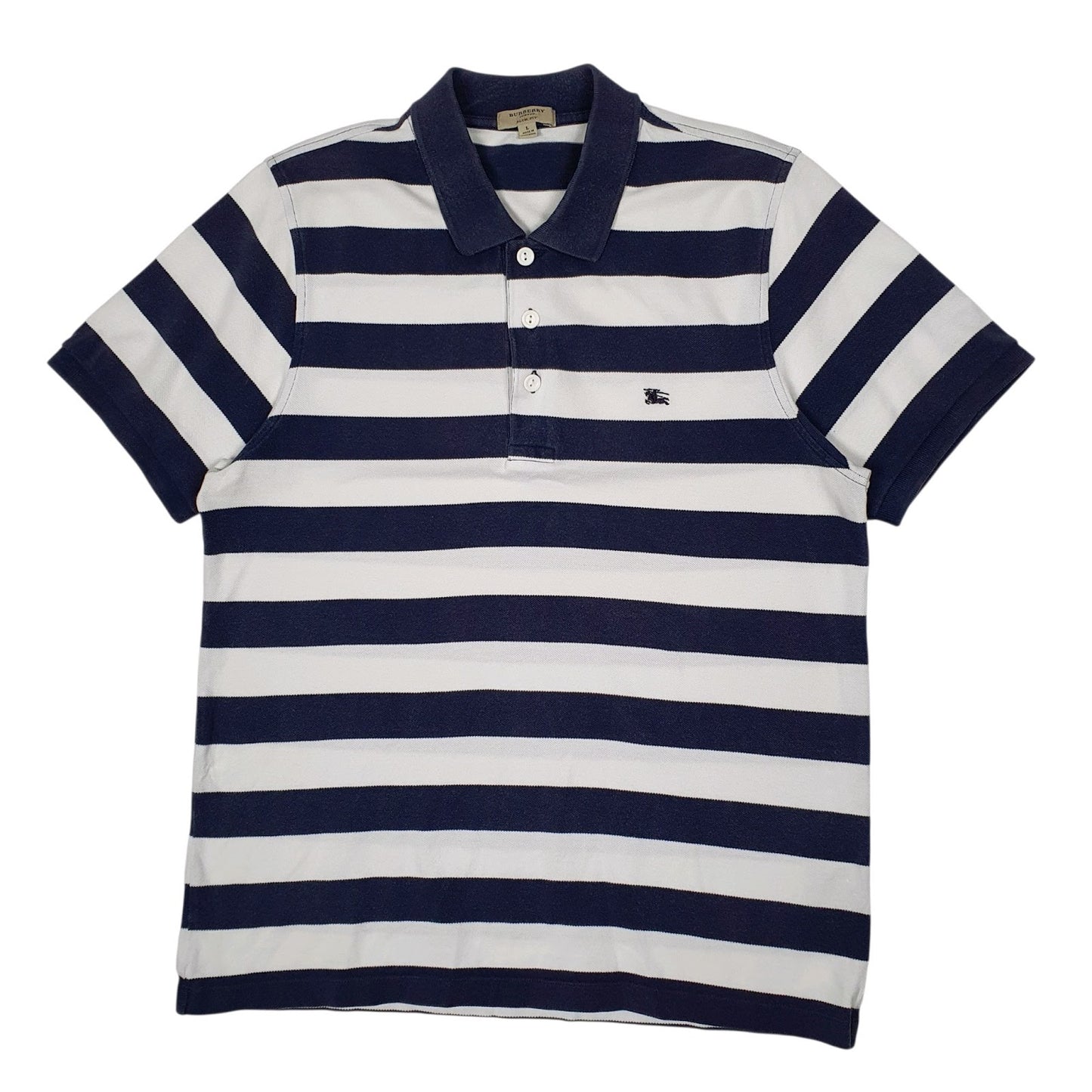 Mens Navy Burberry  Short Sleeve Polo Shirt