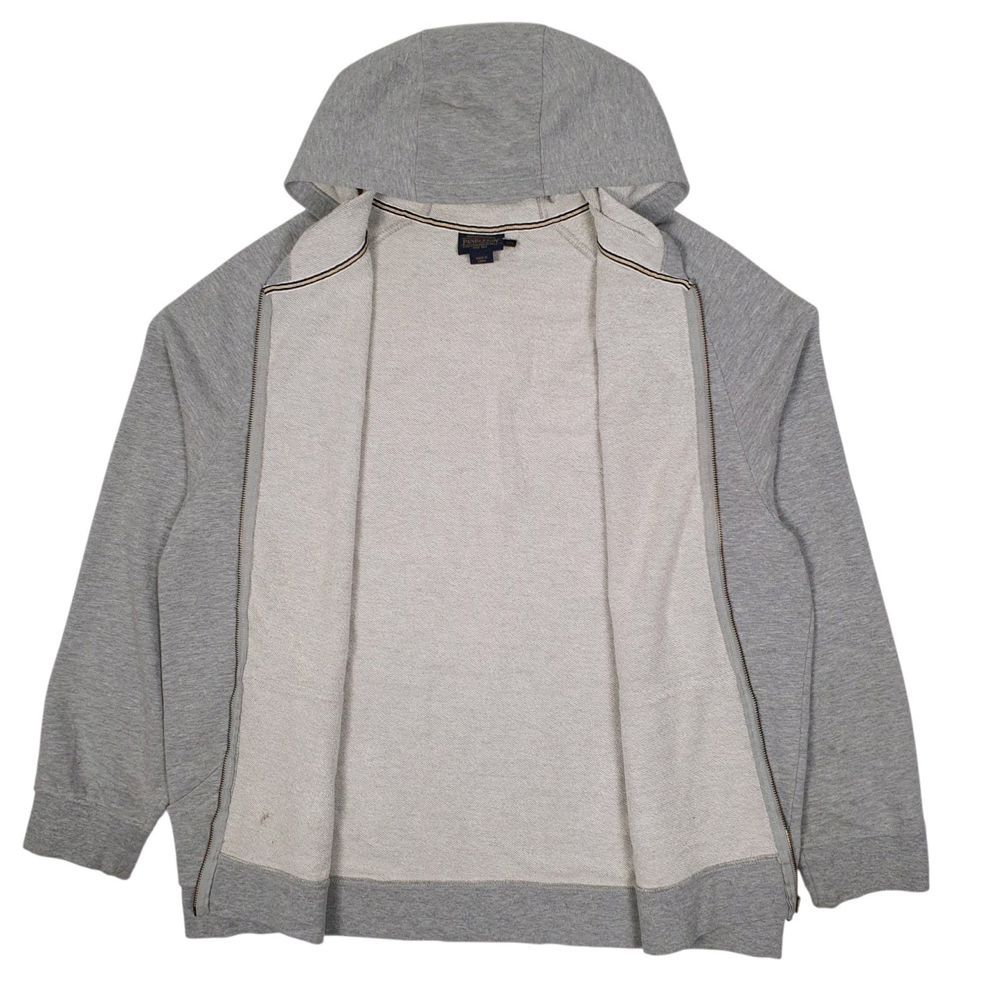 Mens Grey Pendleton Hoodie Full Zip Jumper