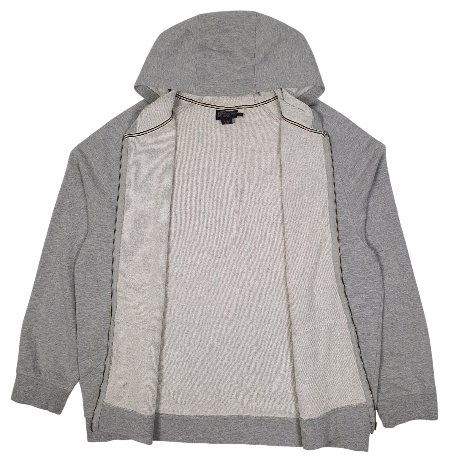 Mens Grey Pendleton Hoodie Full Zip Jumper