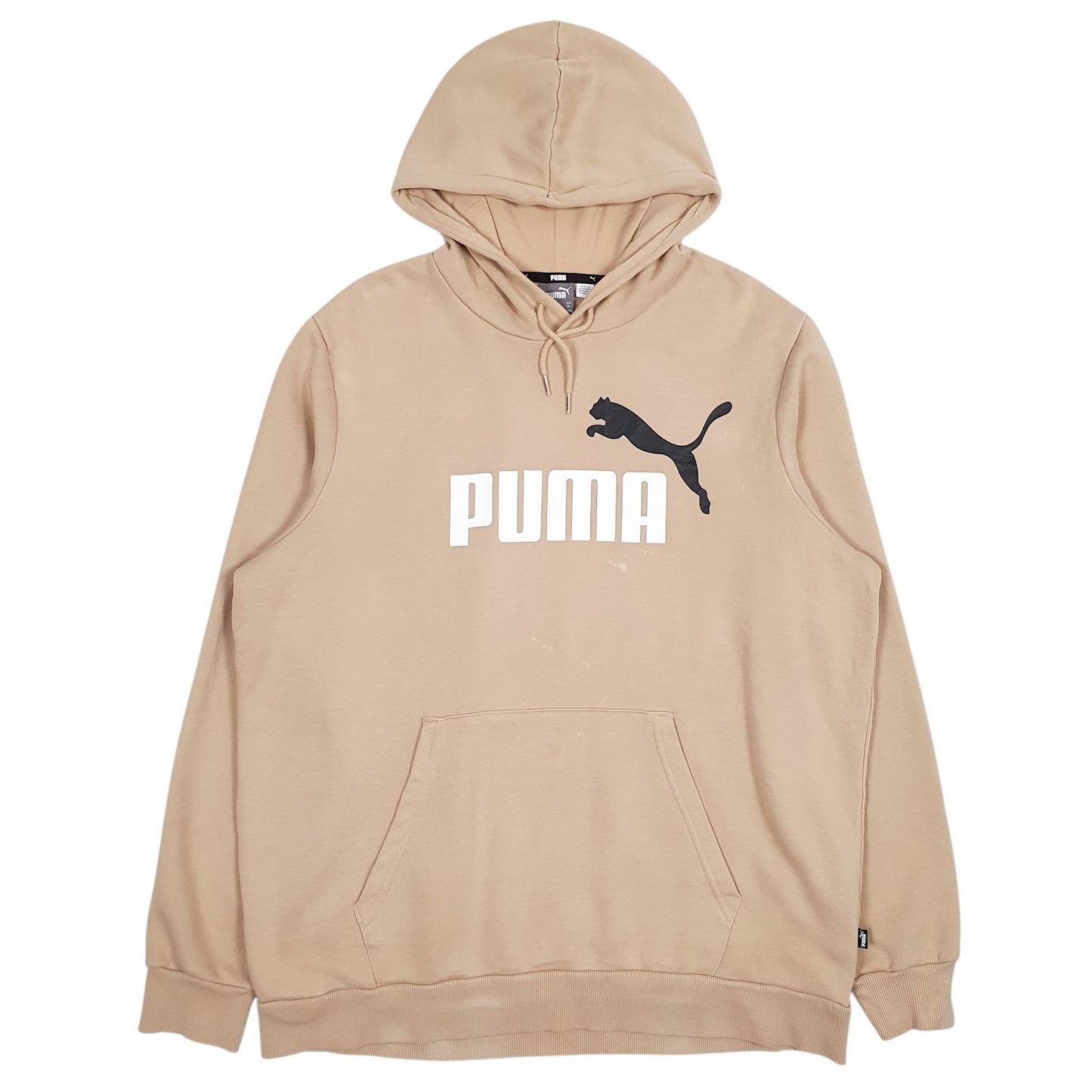 Mens Brown Puma Spellout Hoodie Jumper