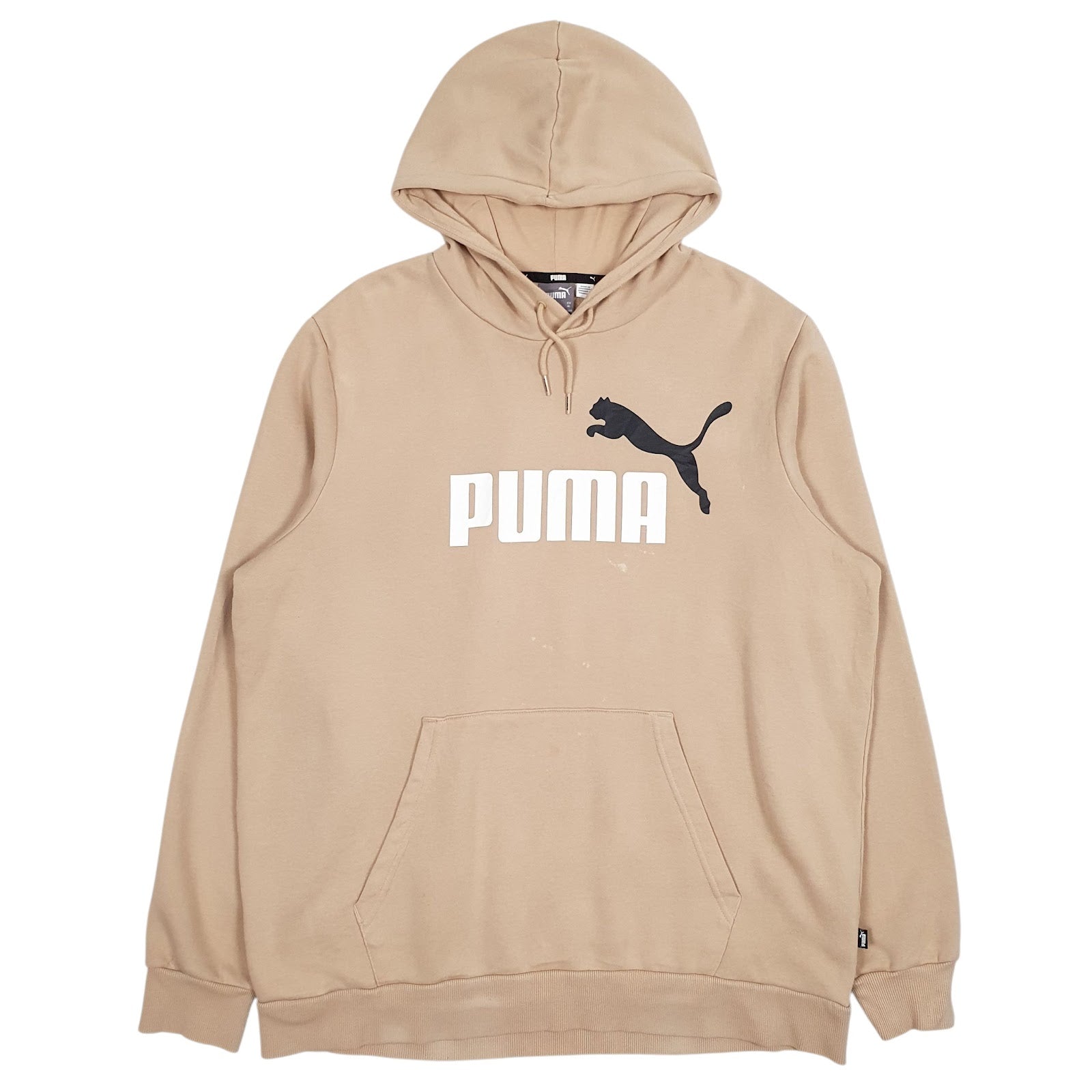 Mens Brown Puma Spellout Hoodie Jumper
