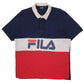 Mens Navy Fila  Hoodie Polo Shirt
