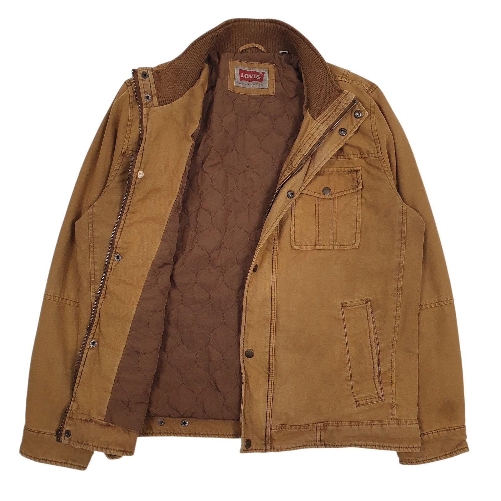 Mens Brown Levis Padded  Coat