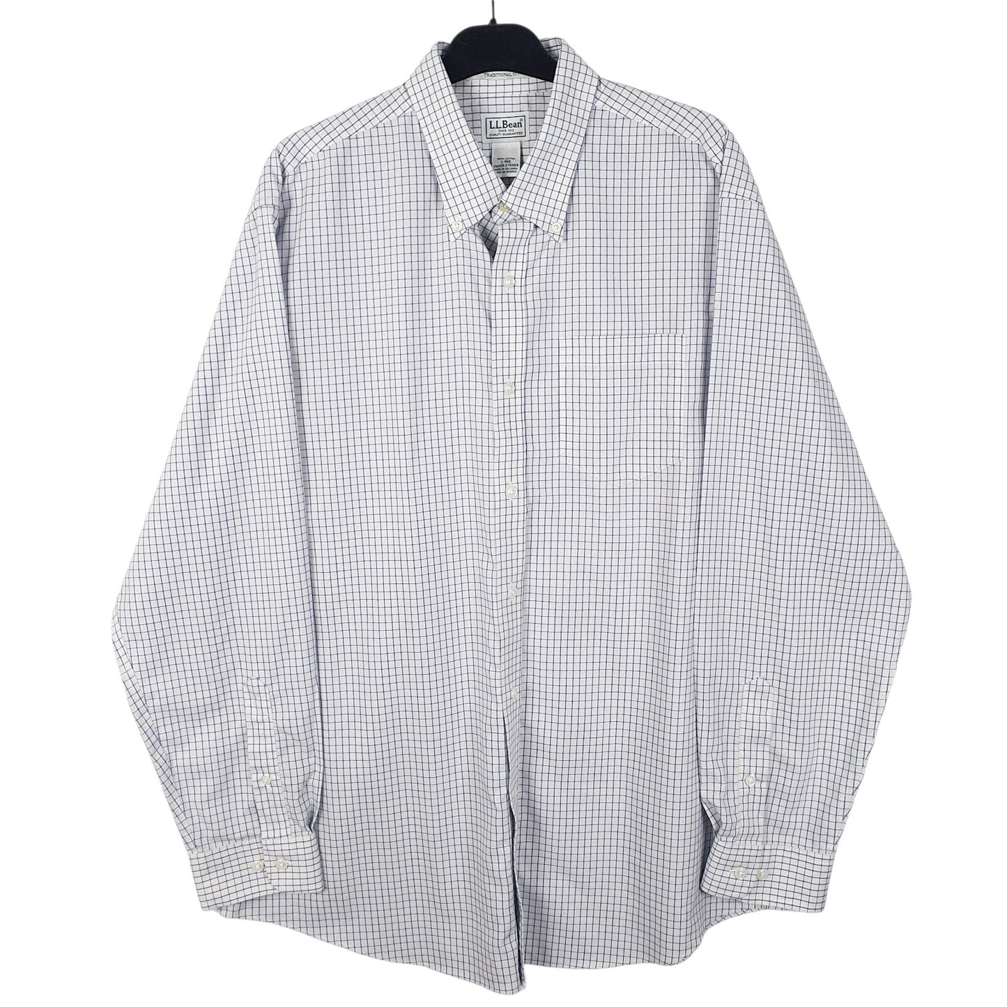 Mens White L.L.Bean  Long Sleeve Shirt
