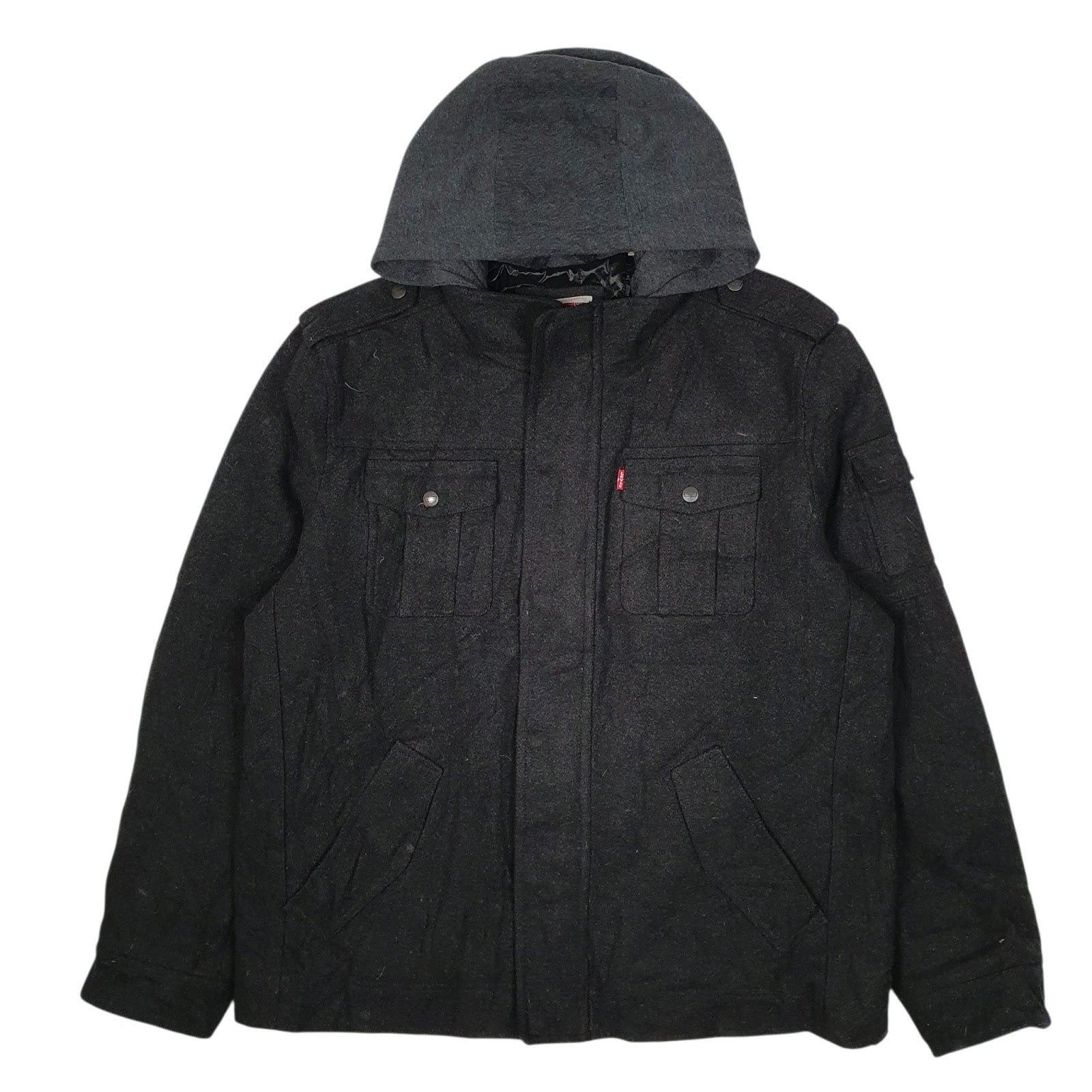 Mens Grey Levis Hoodie  Coat