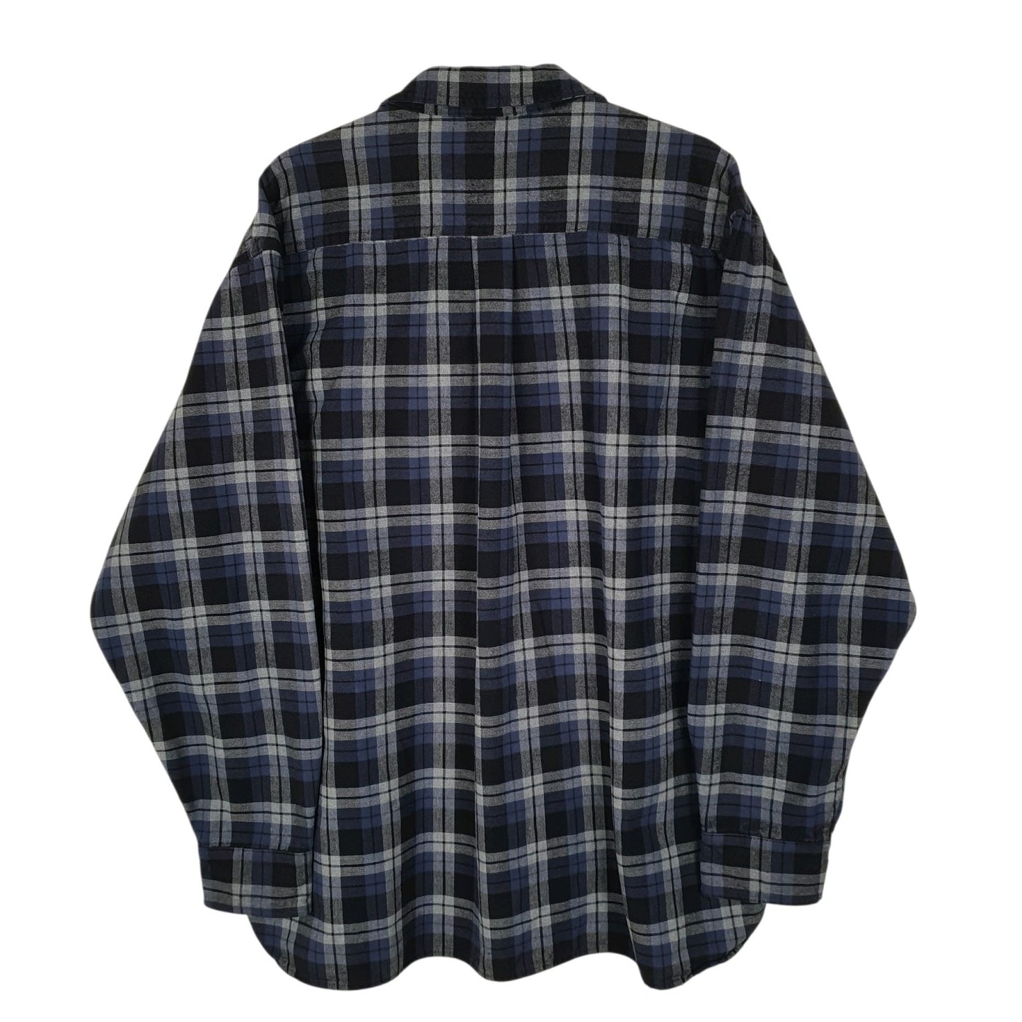Mens Navy L.L.Bean Chamois Plaid  Shirt