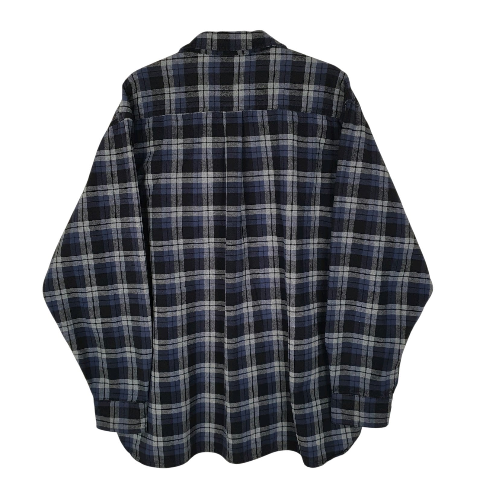 Mens Navy L.L.Bean Chamois Plaid  Shirt