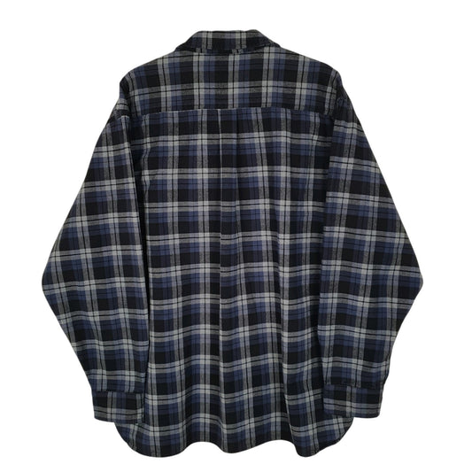 Mens Navy L.L.Bean Chamois Plaid  Shirt