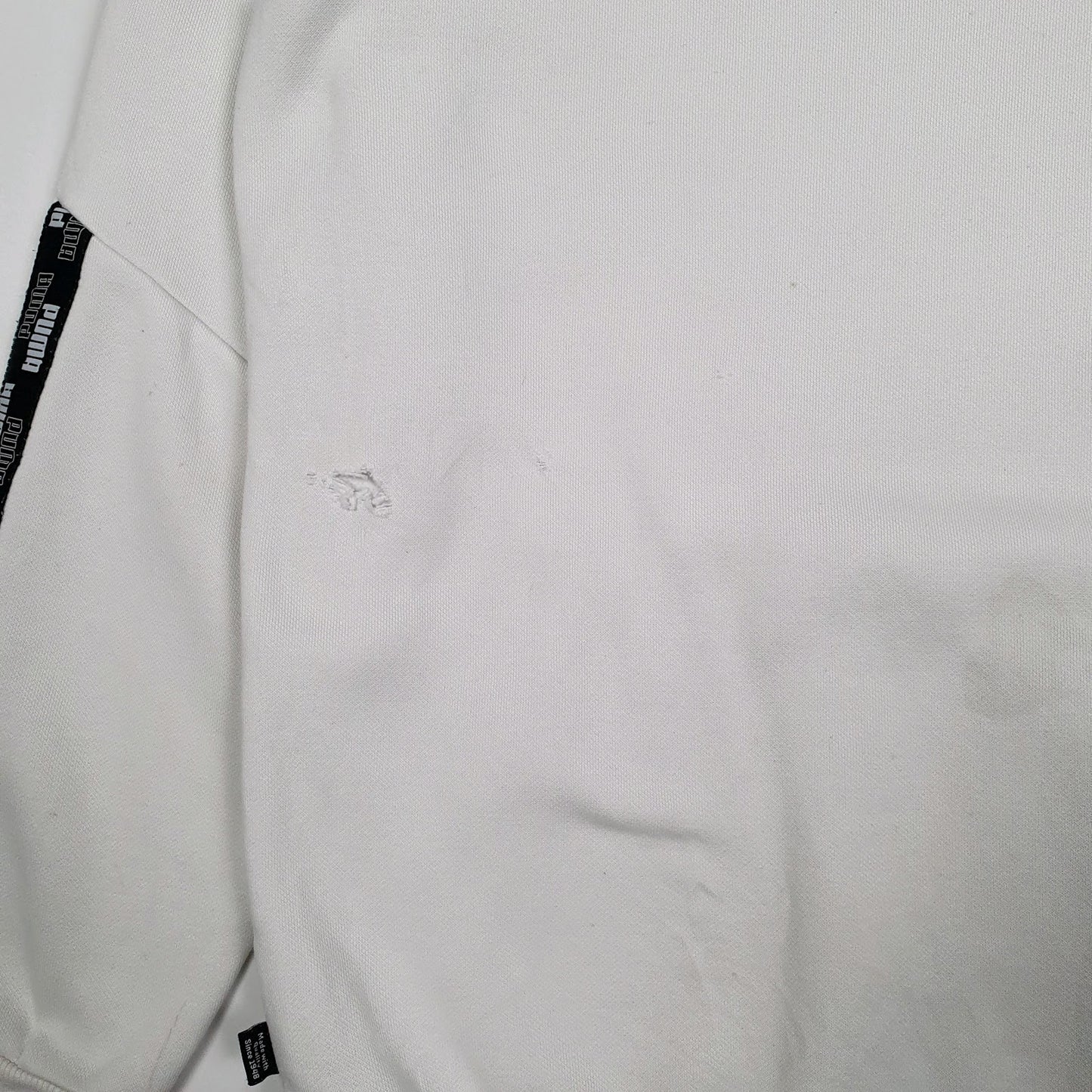 Mens White Puma  Hoodie Jumper