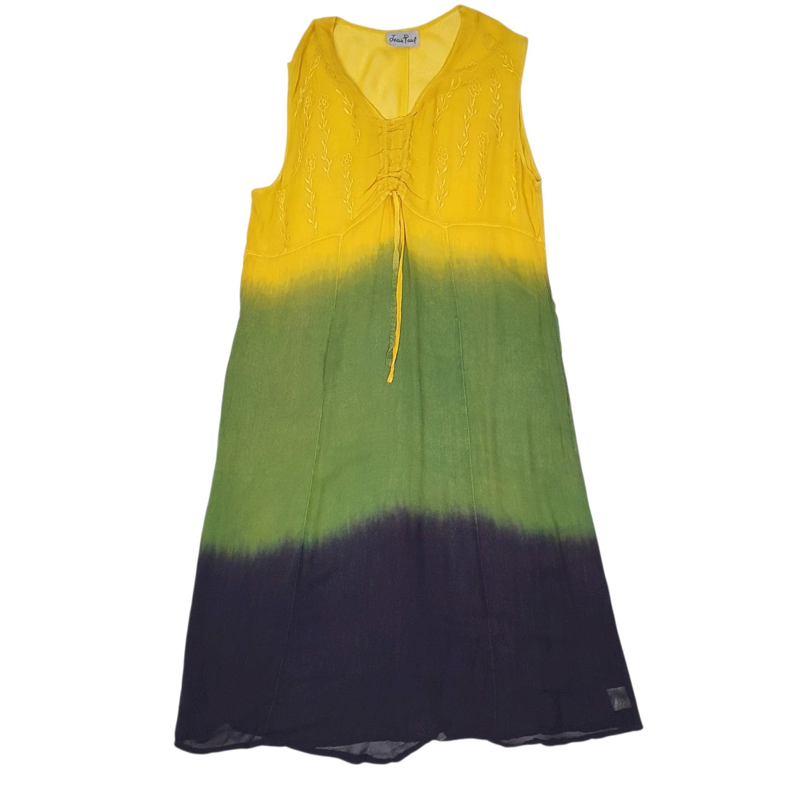 Womens Yellow Jean Paul Shear Throw Beach Sleeveless Dress