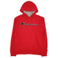 Mens Red Champion Spellout Hoodie Jumper