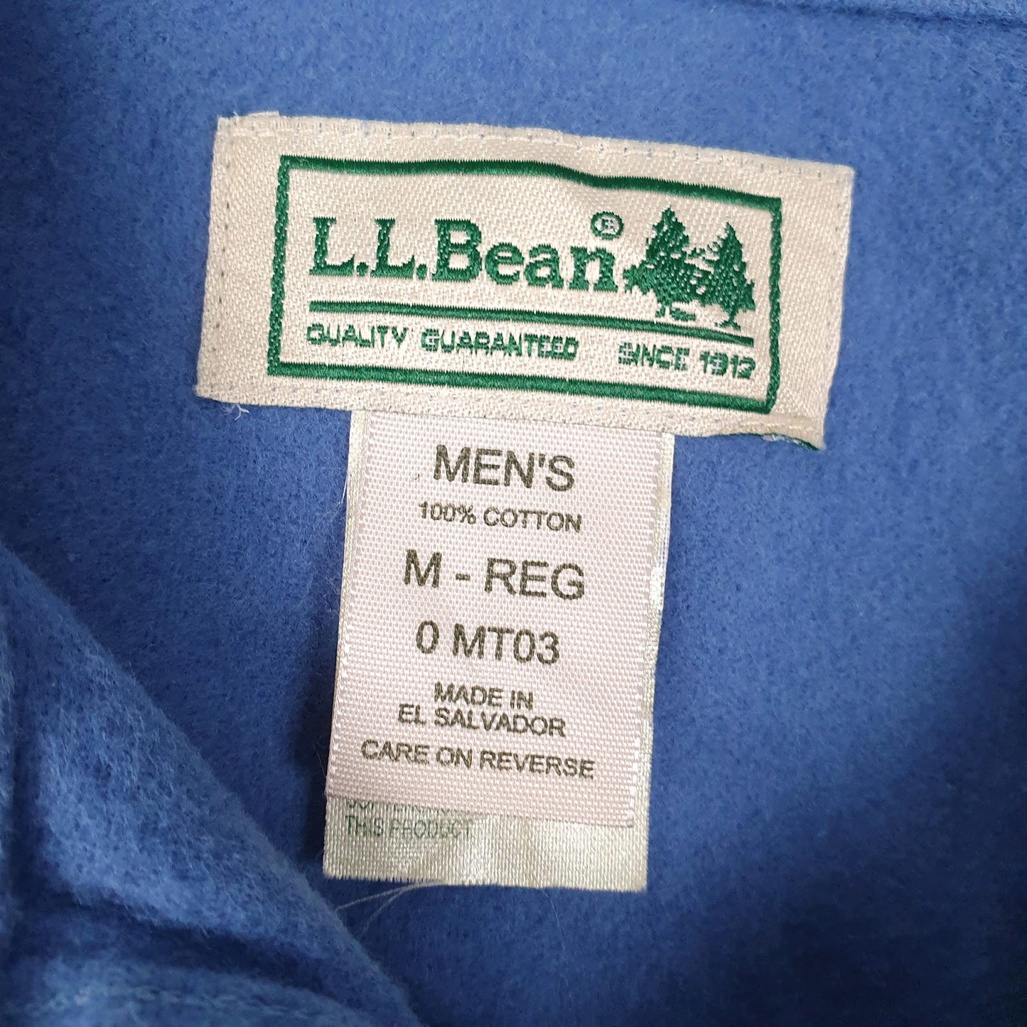 Mens Blue L.L.Bean Chamois  Shirt