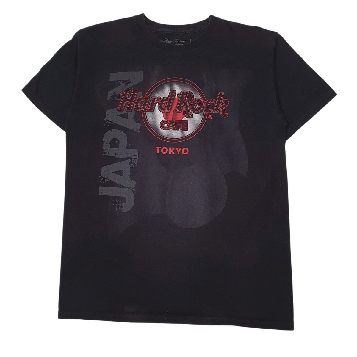Mens Black Hard Rock Spellout Japan Tokyo Short Sleeve T Shirt