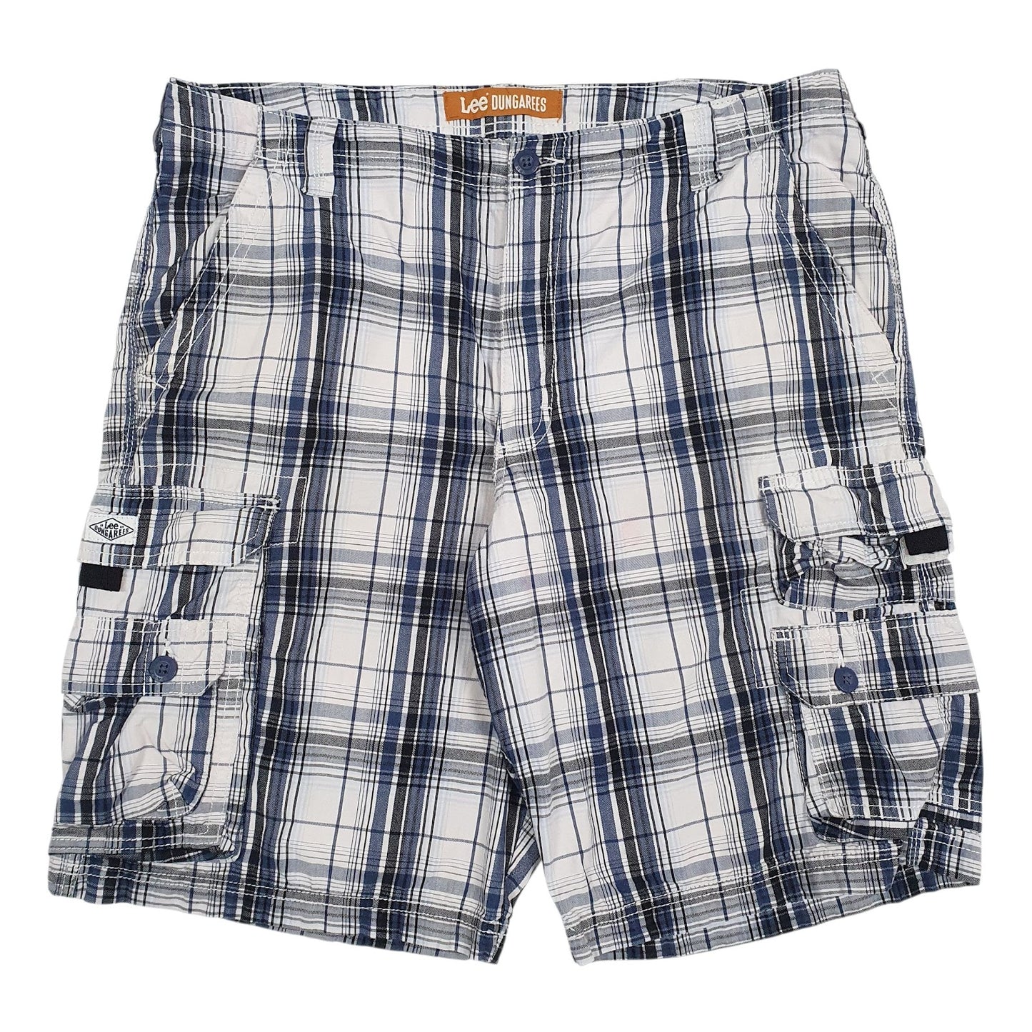 Mens White Lee Dungarees Cargo Shorts