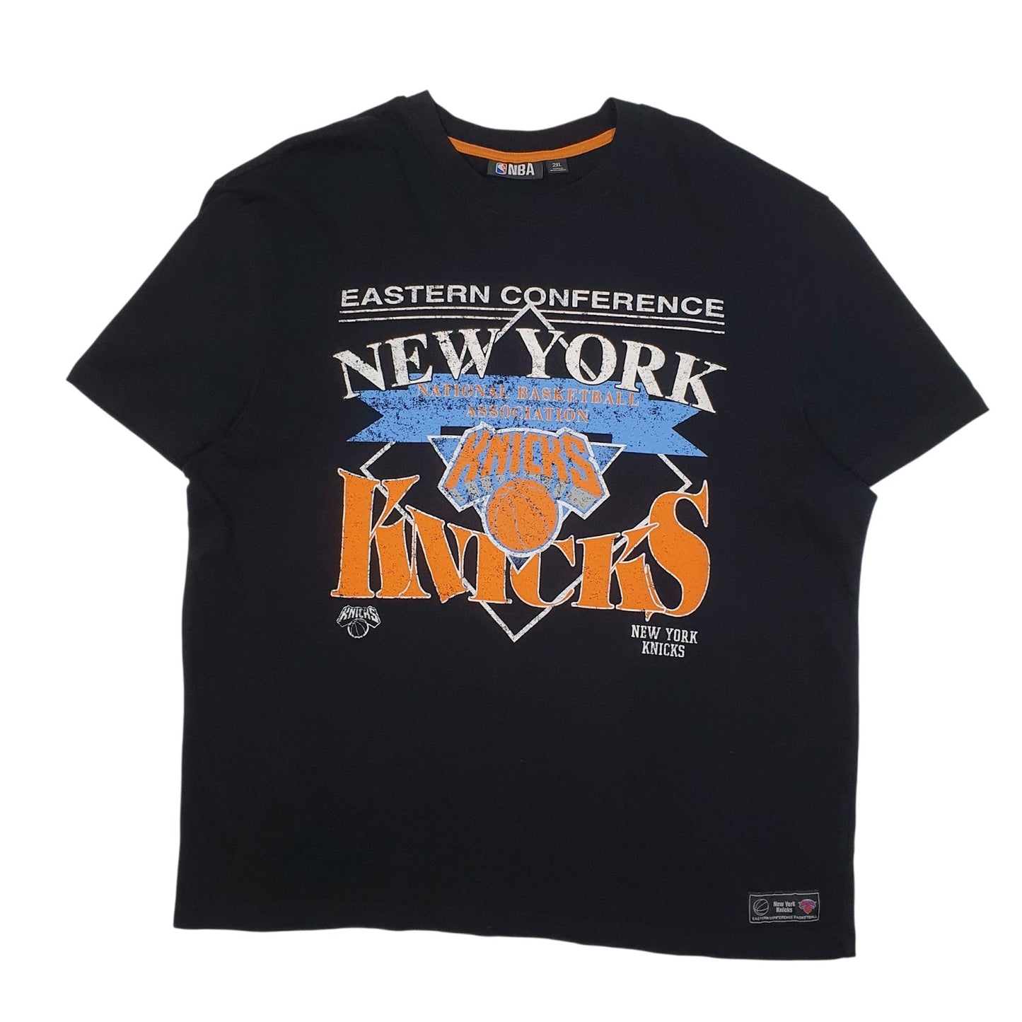 Mens Black NBA New York Knicks Basketball Short Sleeve T Shirt