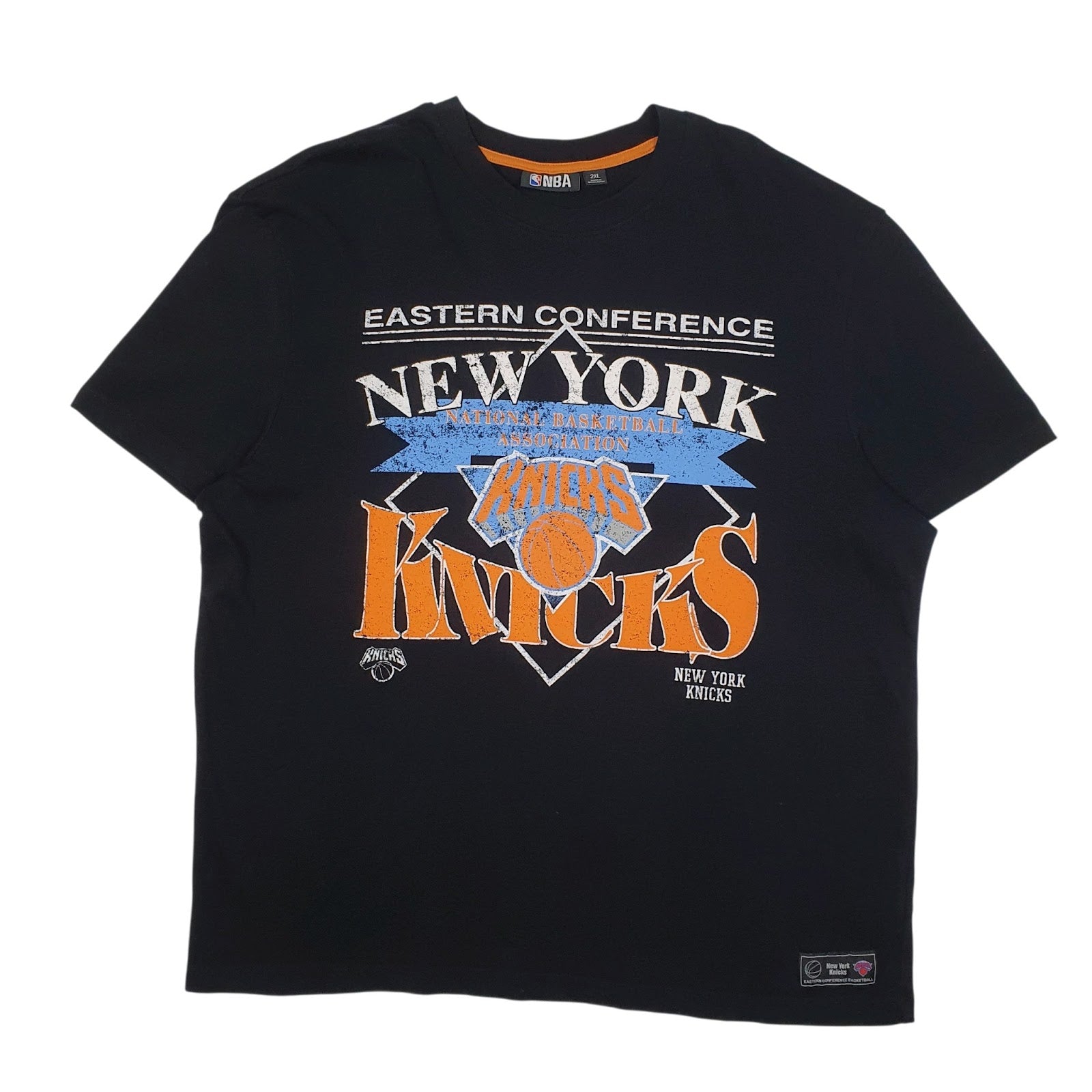 Mens Black NBA New York Knicks Basketball Short Sleeve T Shirt
