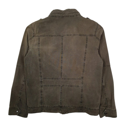 Mens Brown Levis Sherpa Lined Military Bomber  Coat