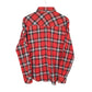 Mens Red Cobor Vintage Flannel Button Up  Shirt