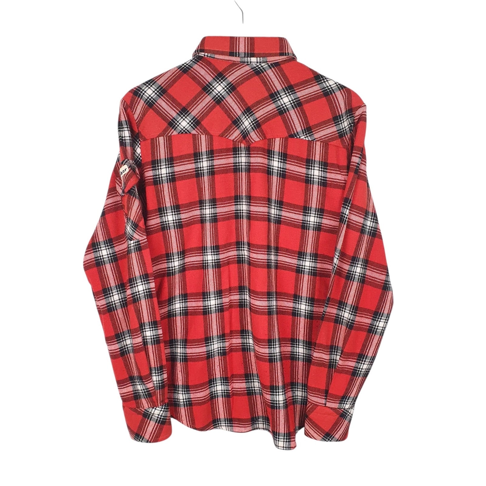 Mens Red Cobor Vintage Flannel Button Up  Shirt