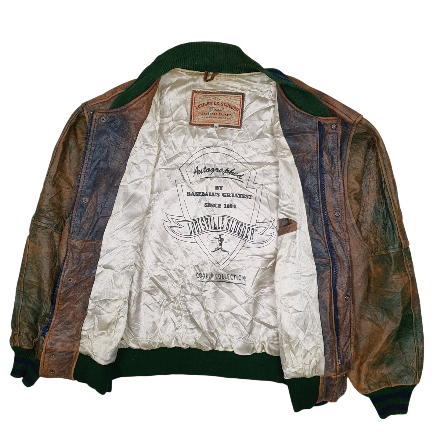 Mens Brown Cooper Collections Louisville Slugger Vintage 90s  Coat
