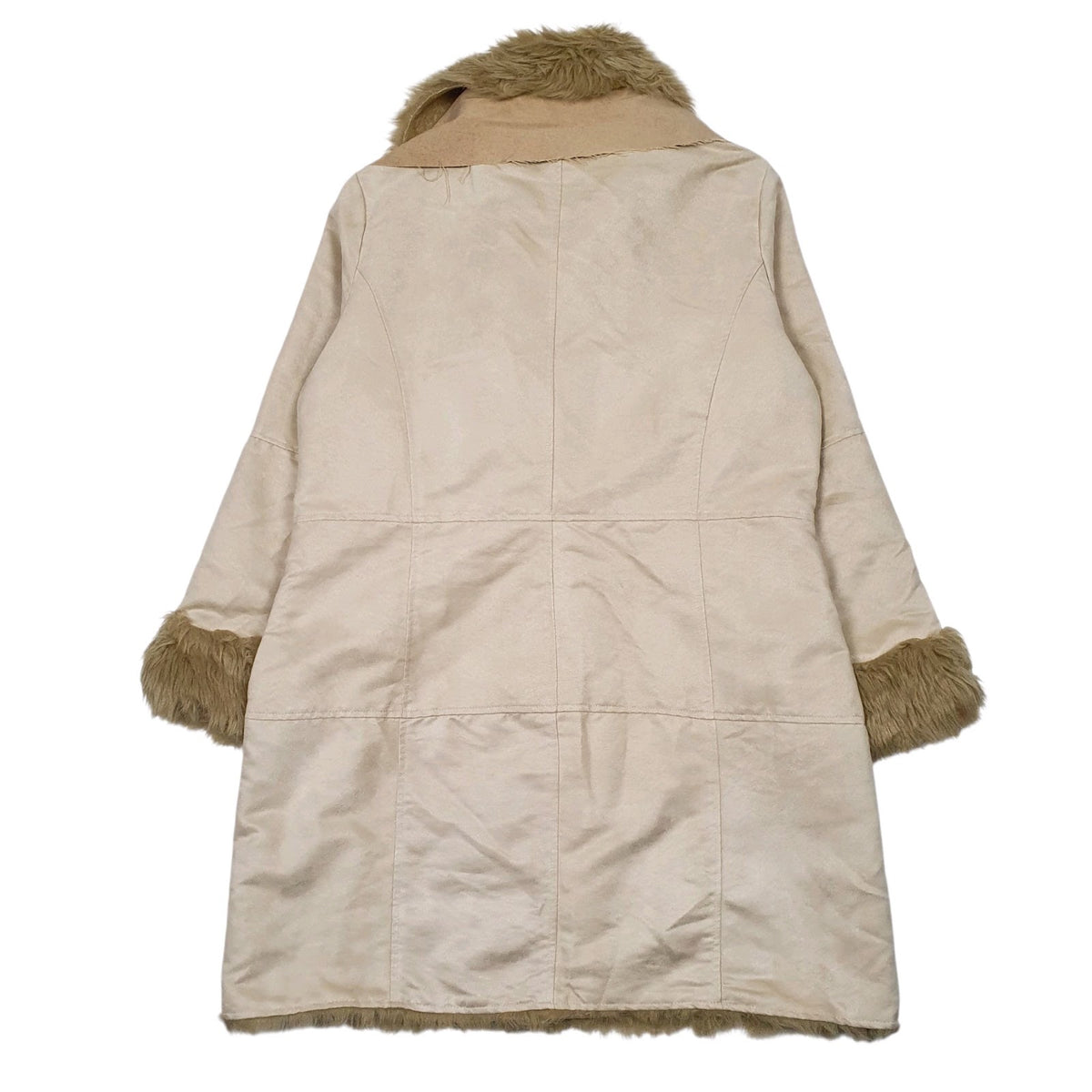 Womens Cream Euronova Faux Afghan  Coat